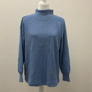 LOFT Chic Blue Mock Neck Sweater